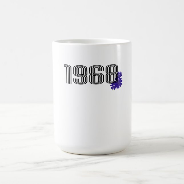 Taza Mágica Signo de paz hippie de 1968: Púrpura poder de flor (Centro)
