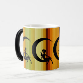 Taza Mágica Silhouette de hadas en el diseño de la luna crecie