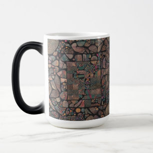 Taza Mágica Silueta de patrón abstracto - artístico de 15 oz