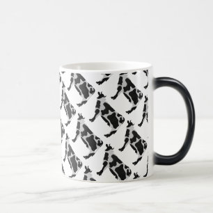 Taza Mágica Silueta de vaca negra y blanca