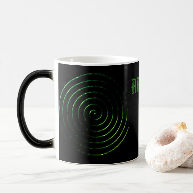 Taza Mágica Símbolo céltico espiral,Personalizar música mágica (Con donut)