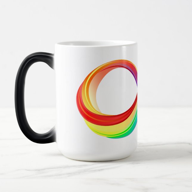 Taza Mágica Símbolo infinito arcoiris en capas (Izquierda)
