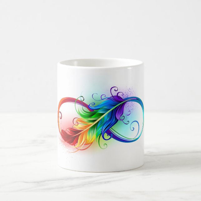 Taza Mágica Símbolo infinito con pluma arco iris (Centro)