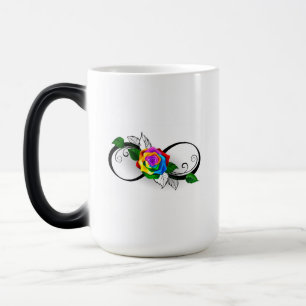Taza Mágica Símbolo infinito con Rosa arcoiris