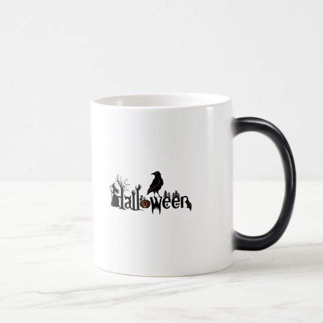 Taza Mágica Símbolos espumosos de Halloween y cuerdas negras d (Derecha)