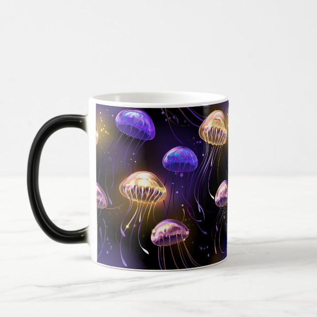 Taza Mágica Sin soldadura con medusas brillantes (Izquierda)