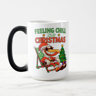 Taza Mágica Sintiéndose Tranquilo Este Pelícano Retro Navideño