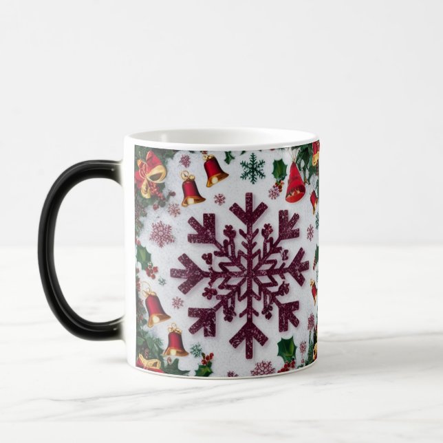Taza Mágica Snowflake Silhouettes Pattern Rustic Christmas  (Izquierda)