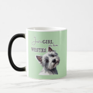 Taza Mágica Sólo un Chica al que le encanta el arte westie