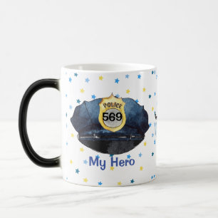 Taza Mágica Sombrero Azul Lindo de Policía