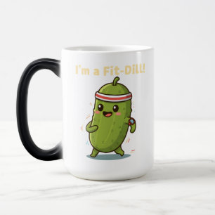 Taza Mágica ¡Soy un Fit-Dill! Diseño divertido de pepino de fi