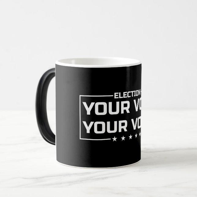 Taza Mágica Su letra blanca Vota tu voz (Anverso izquierdo)