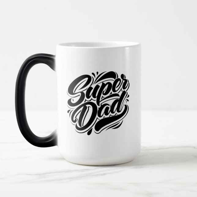 Taza Mágica Super Dad Hero Typography Design-67888 (Izquierda)