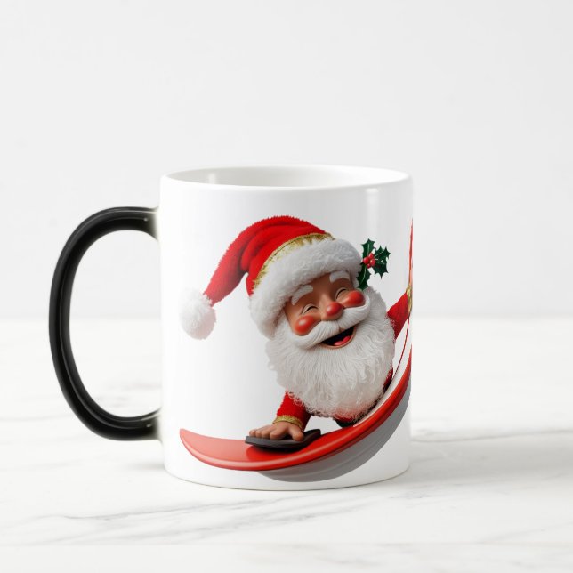 Taza Mágica Surfing Santa con Navidades Lights (Izquierda)
