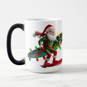 Taza Mágica Surfing Santa con Navidades Luces Morphing Color