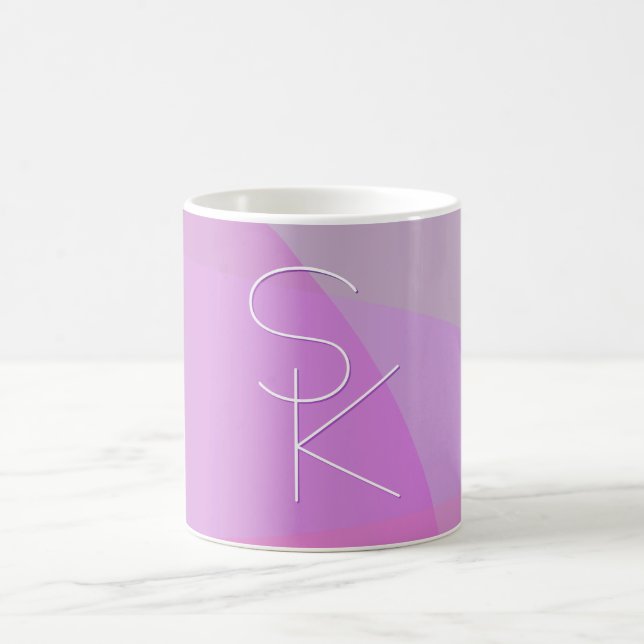 Taza Mágica Sus inicios superpuestos | Geométrica rosa moderna (Centro)