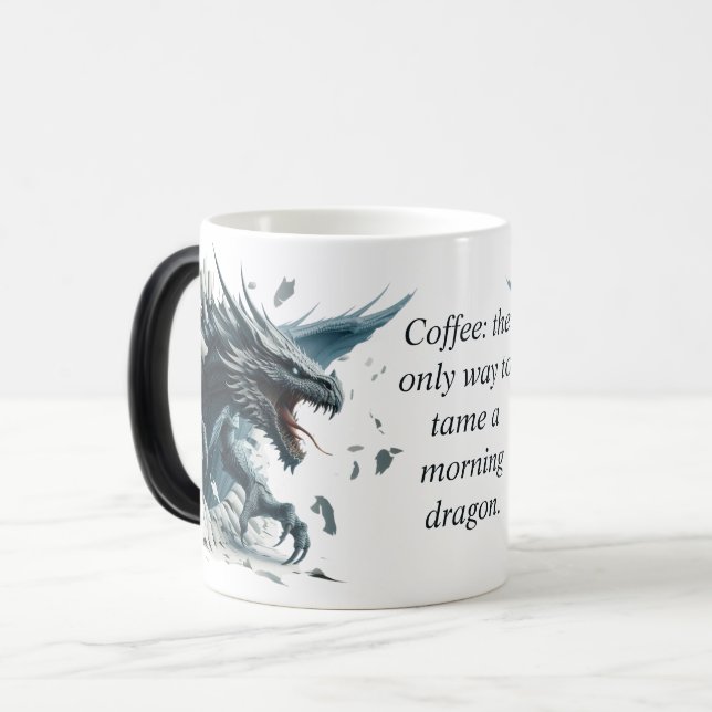 Taza Mágica "Tame un dragón matutino" revelación mágica (Anverso izquierdo)
