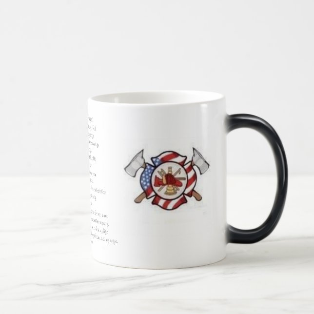 Taza Mágica "Taza de café del rezo de un bombero" (Derecha)