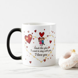 Taza Mágica Te amo Cute cartoon Heart Morphing