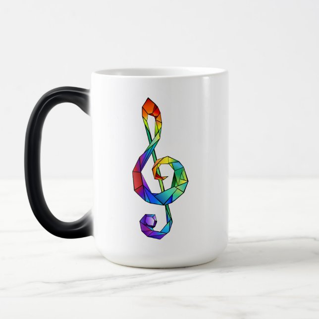 Taza Mágica Tecla musical arcoiris tremendo clef (Izquierda)