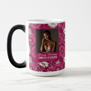Taza Mágica Tema Flor de Margarita Cumpleaños 40 Girlfriend Ro