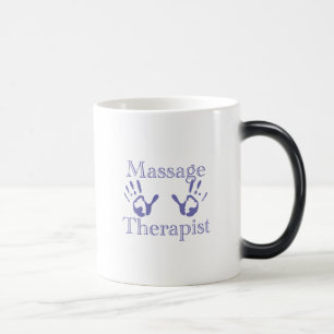 Taza Mágica Terapeuta de Masaje: Huellas de Mano Azules
