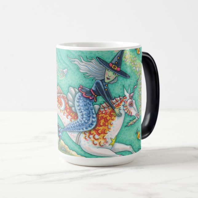 TAZA MÁGICA TESTIGO MERMAID, HALLOWEEN MERHORSE MORPHING MUG (Anverso derecho)