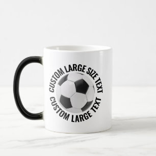 Taza Mágica Texto Grande & Balón de Fútbol 11oz Personalizado