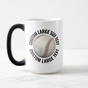 Taza Mágica Texto Grande & Béisbol 15oz Personalizado con Camb