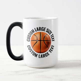 Taza Mágica Texto Grande y Baloncesto 15oz Personalizado con C