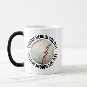 Taza Mágica Texto Mediano & Baseball 11oz Personalizado con Ca