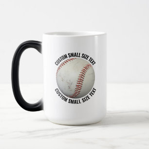 Taza Mágica Texto Pequeño & Béisbol 15oz Personalizado con Cam