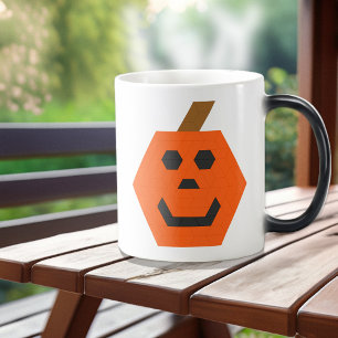 Taza Mágica Tile Trapezoide de doble cara feliz Jack-o-Lantern