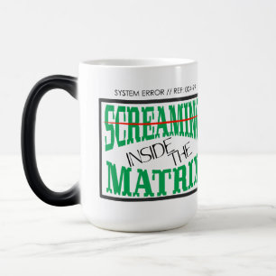 Taza Mágica Tipografía Cyberpunk Arte Glitch Gritando Adentro