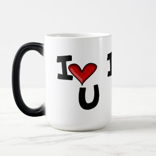 Taza Mágica Tipografía Gráfica Te Amo