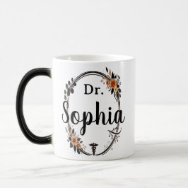 Taza Mágica Título personalizado y nombre floral para amigos