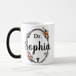 Taza Mágica Título personalizado y nombre floral para amigos