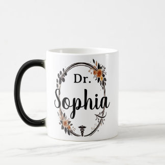 Taza Mágica Título personalizado y nombre floral para amigos