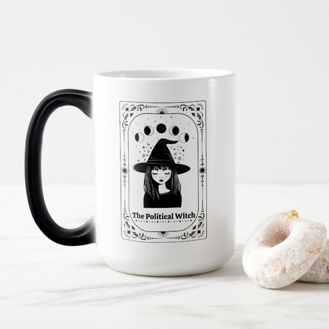 Taza Mágica Top Feminist Gift Tarot Zodiac Celestial Moon Leo (Con donut)