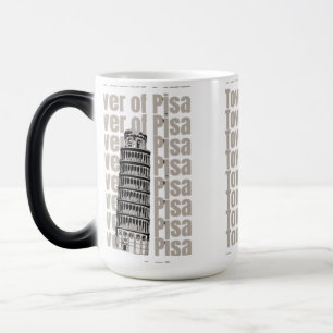 Taza Mágica Torre De Pisa. Torre Famosa de Italia. Estética