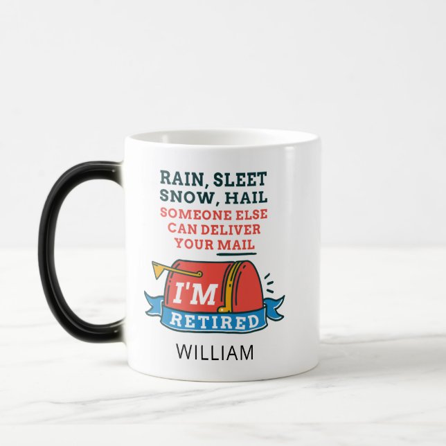 Taza Mágica Trabajador postal retirado Personalizado Mailman P (Izquierda)