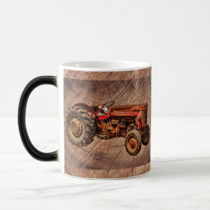 Taza Mágica Tractor rojo antiguo