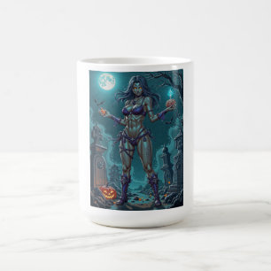 Taza Mágica Trato de Halloween o Novia Zombie con cerebros