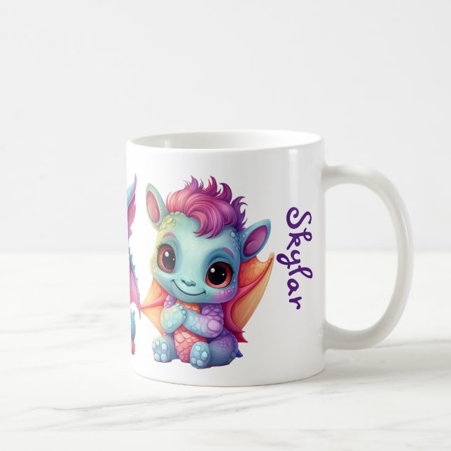 Taza Mágica Tres dragones de arcoiris triples (Derecha)