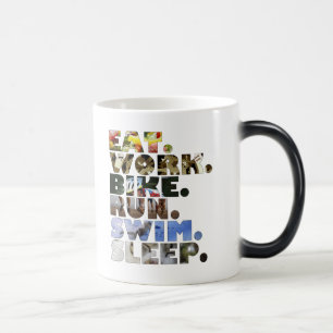 Taza Mágica Triathlete come vida de cada día del sueño de la