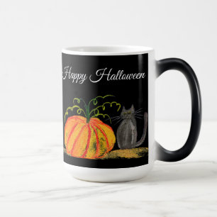 Taza Mágica Trick o Trek Halloween Calabaza Gato Cuto