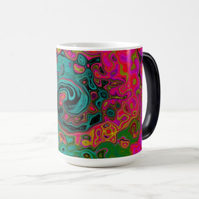 Taza Mágica Trippy Turquoise Resumen Retro Liquid Swirl (Anverso derecho)