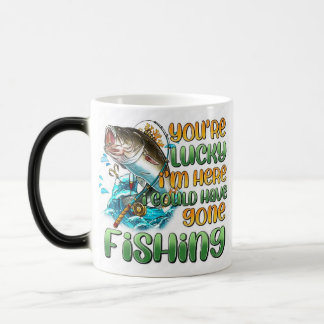 Taza Mágica *"Tu Día de la Suerte - Pescando con un Giro"*