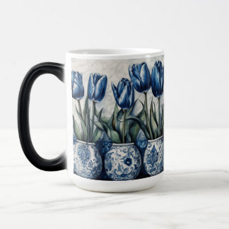 Taza Mágica Tulipanes en azul de Delft