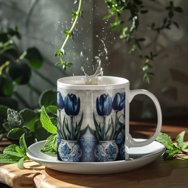 Taza Mágica Tulipanes en azul delft (Subido por el creador)